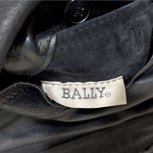 Bally 90's Italy Reversible Black Leather/Suede Bomber Jacket - Men's 38, Medium - Picture 9 of 11